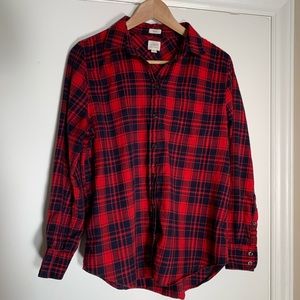 J. Crew Boy Fit Size LP Flannel Shirt Plaid